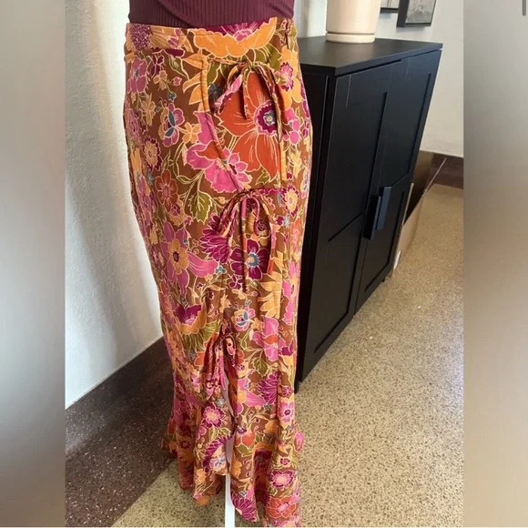 Free People Femme Edge Floral Print Maxi Skirt - Sz 8 NWOT - Picture 5 of 5
